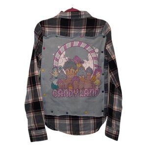Kid’s Navy, Baby Blue, & Pink Plaid W/ Candyland Back Patch